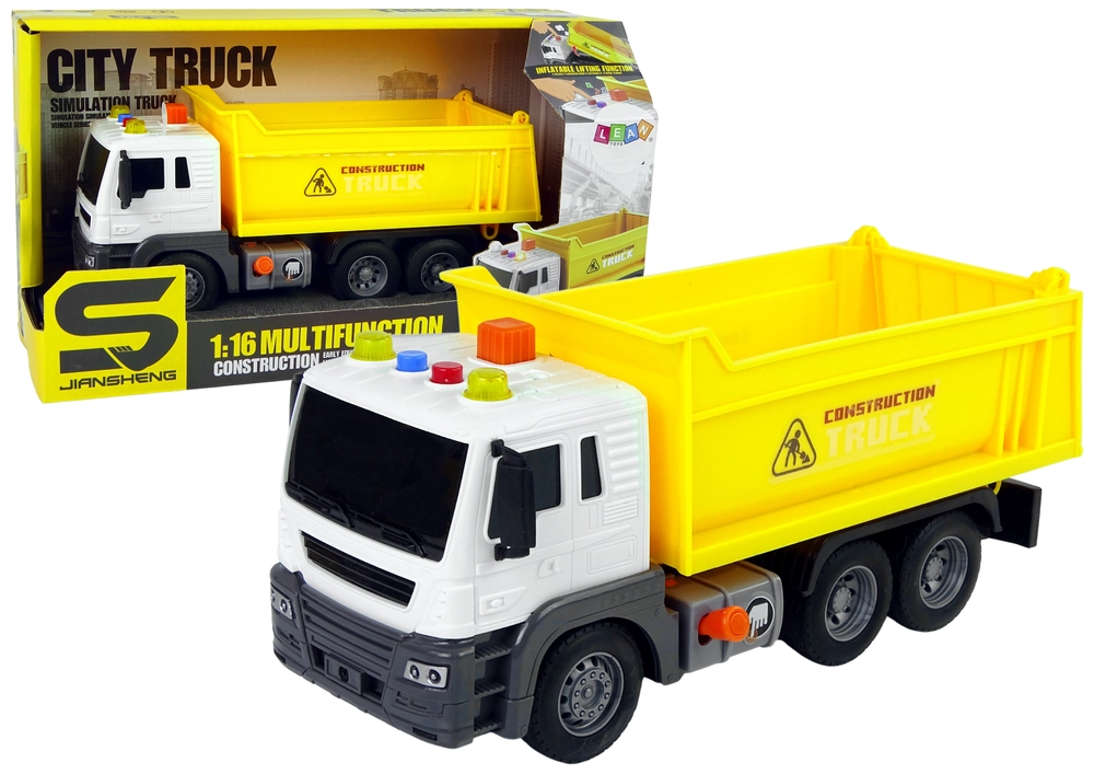 E-shop Lean Toys Stavebný sklápač Žltý 1:16