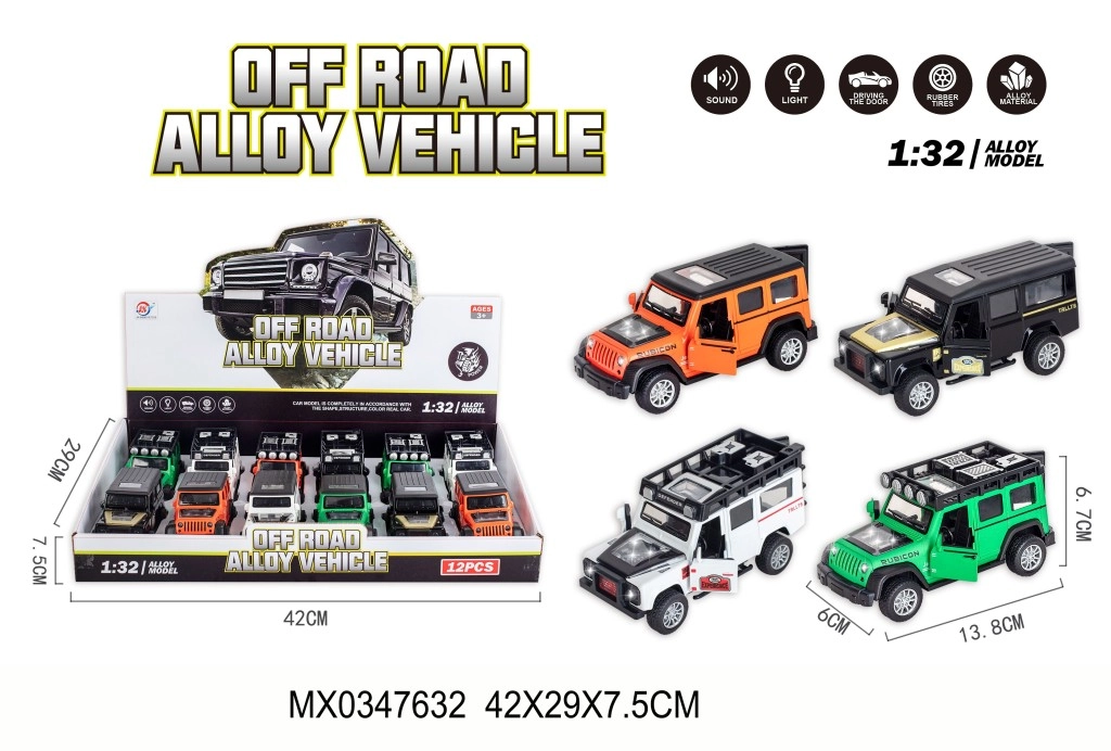 E-shop Off-road zliatinové autíčko 1:32 so zvukom a svetlom