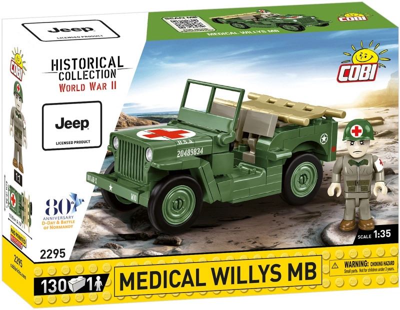 COBI 2295 World War II Americký terénny automobil Medical Willys MB 1:35
