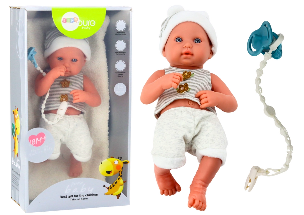 Lean Toys v bielošedom oblečení s príslušenstvom