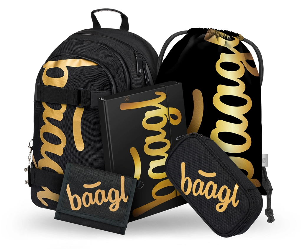E-shop Školská sada Baagl Skate Gold