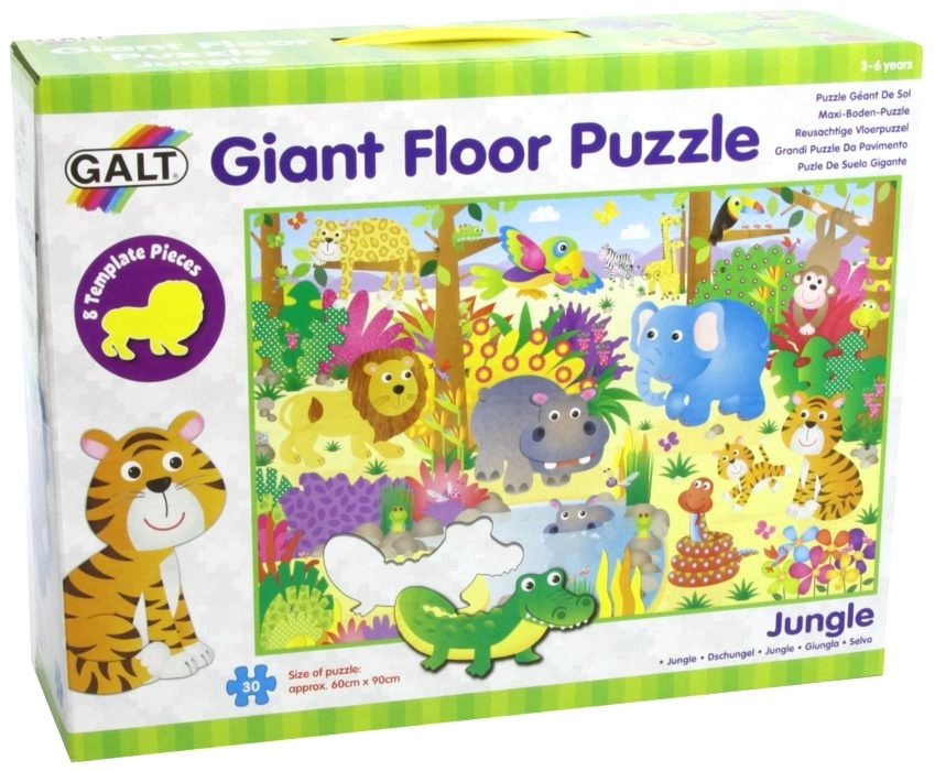 E-shop Galt obrie podlahové puzzle džungľa 30 dielikov
