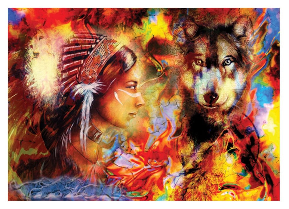 Puzzle Dievča a Vlk 1500 Dielikov