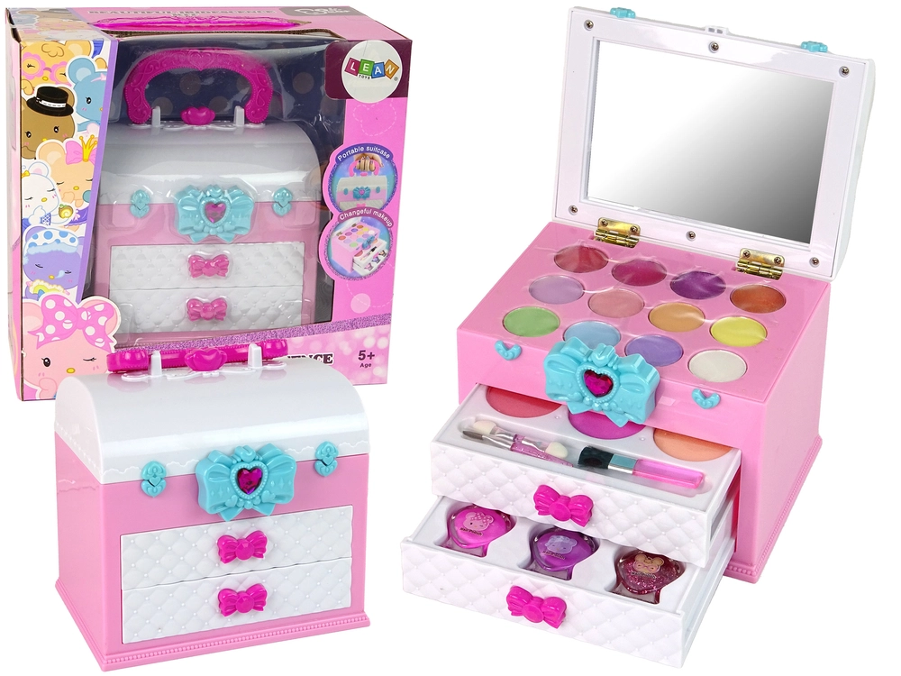 E-shop LEAN Toys Súprava krásy v kufríku ružová biela