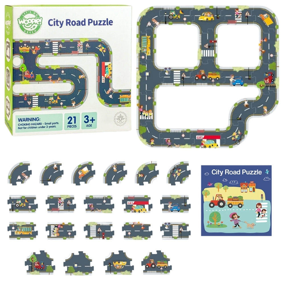 Woopie Green mestské puzzle pre deti - Autodráha