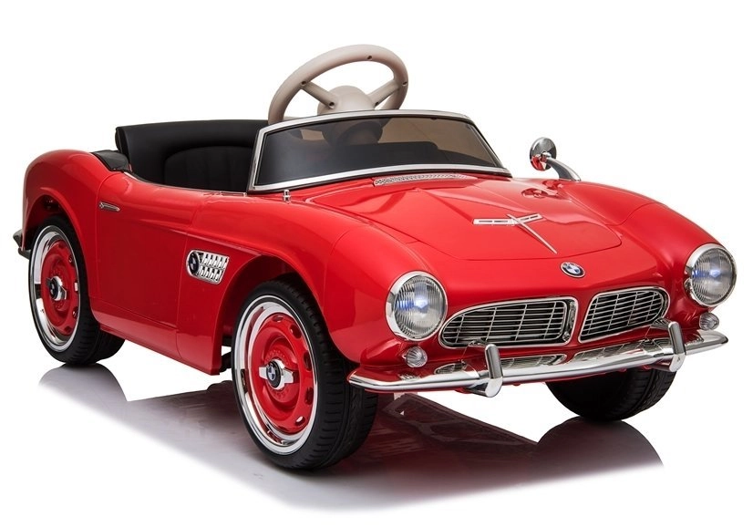 E-shop Lean Cars Elektrické autíčko BMW RETRO lakované 2x45W 1x12V7Ah 2022 ČERVENÉ