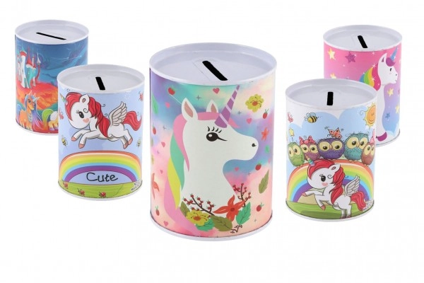 E-shop Pokladnička jednorožec plechová 7,5x10cm 5 druhov