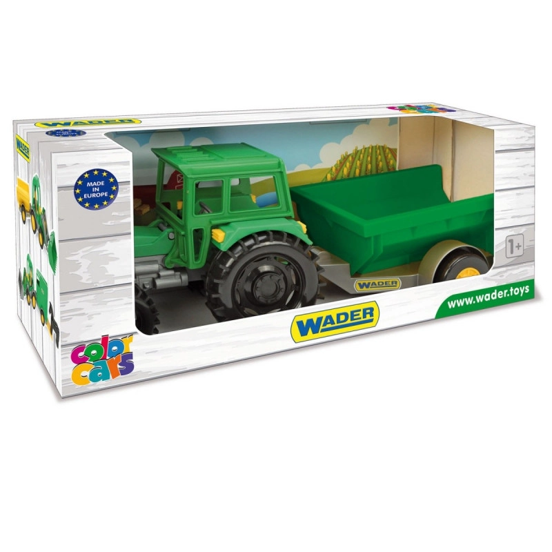 Wader Traktor Farmer s prívesom v kartóne