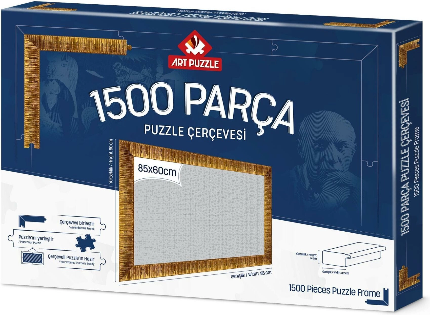 Rám na puzzle 85x60 cm zlatý pro ART PUZZLE a ďalšie