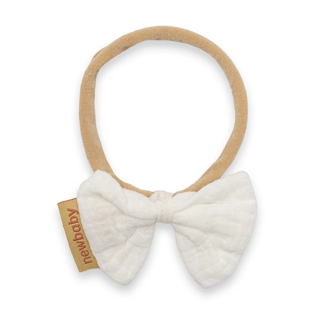 čelenka pre bábätká New Baby biela mušelínová