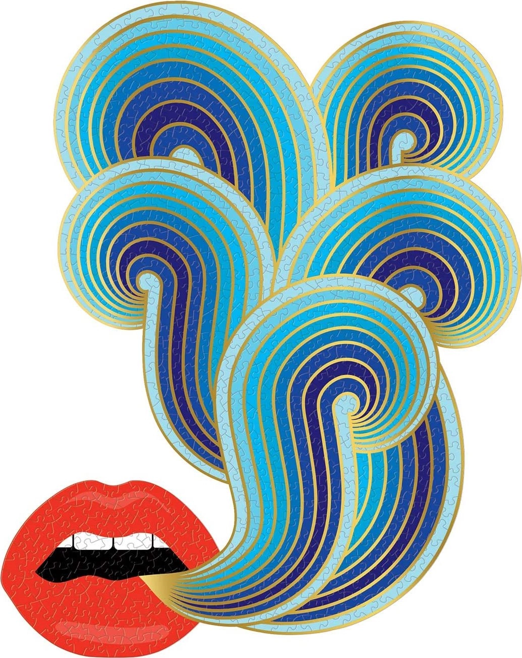 E-shop GALISON tvarové metalické puzzle JONATHAN ADLER – pery (750 dielikov)