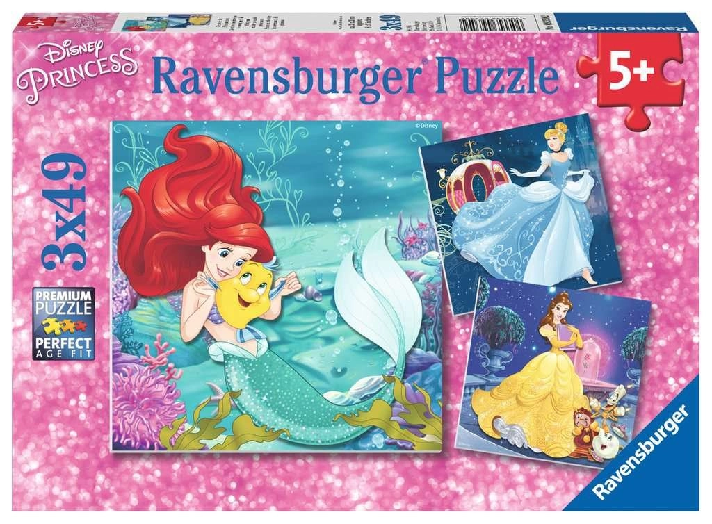 E-shop Ravensburger Disney princezny Dobrodružství 3 x 49 dielov
