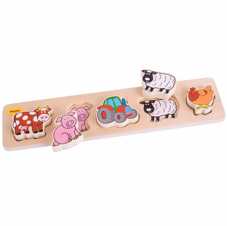 E-shop Bigjigs Baby drevené puzzle farma