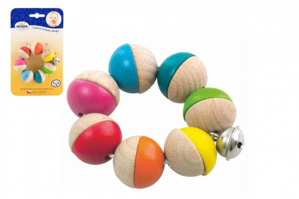E-shop Detoa Chrastítko/Hrkadlo mini s rolničkou dřevo 8cm