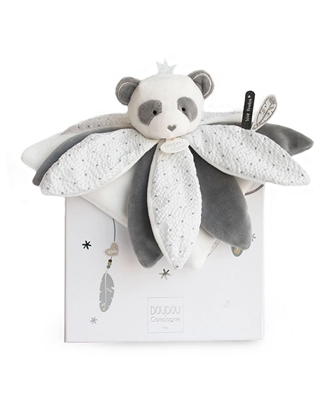 E-shop Doudou Darčeková sada plyšový zaspávačik panda 26 cm
