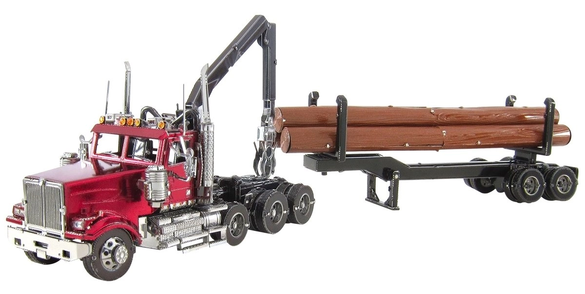 E-shop Metal Earth Luxusná oceľová stavebnica Western Star 4900 Log Truck s návěsem