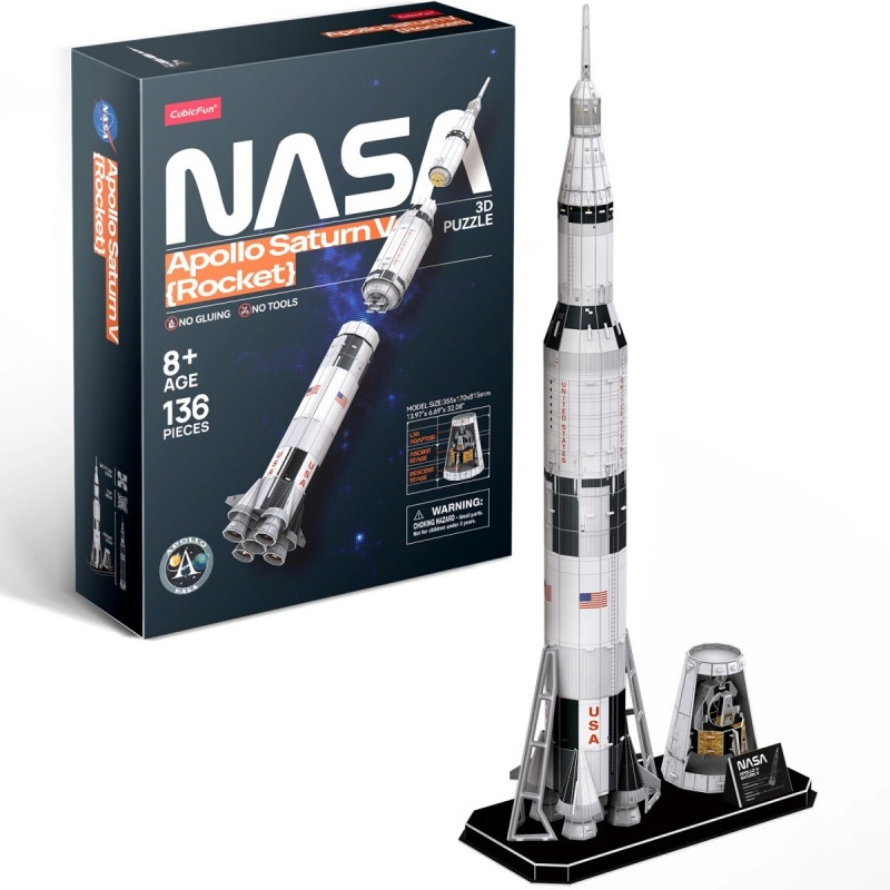 E-shop CubicFun 3D puzzle NASA: Raketa Apollo Saturn 136 ks
