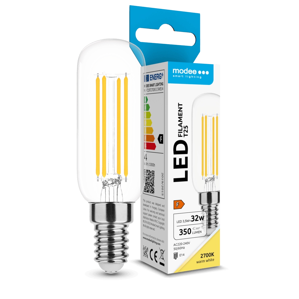 E-shop Modee LED žiarovka Filament T25 3,5W E14 350lm teplá biela ML-T25F2700K3.5WE14