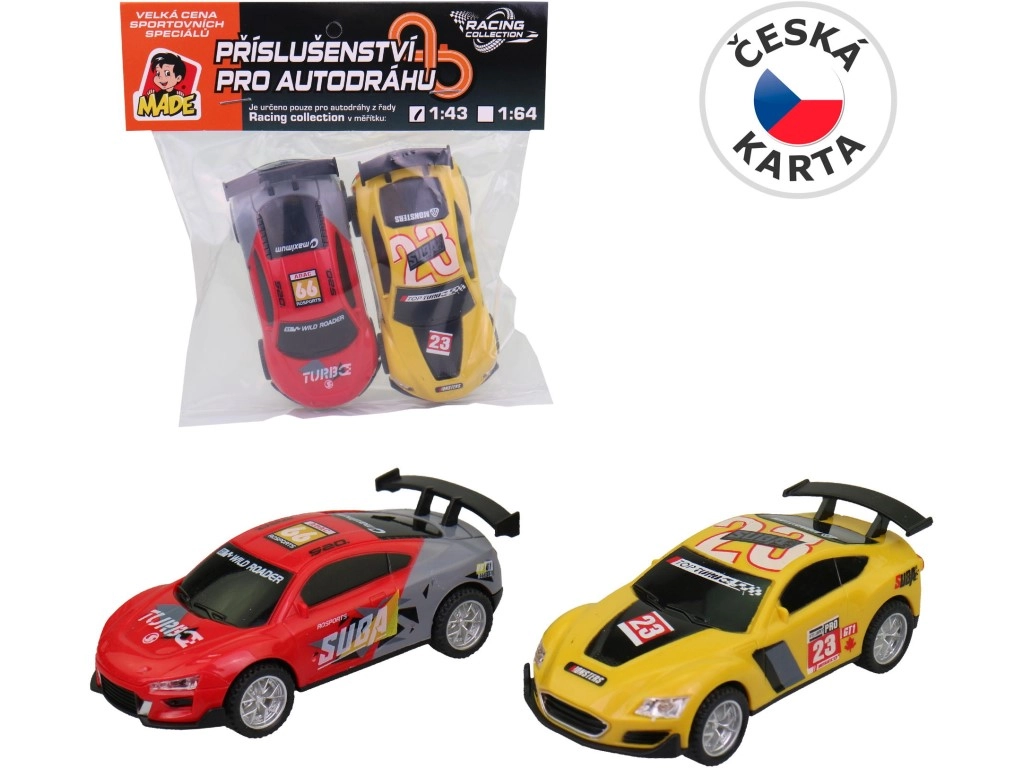 Náhradné autíčka pre autodráhu 1:43 – 2 ks