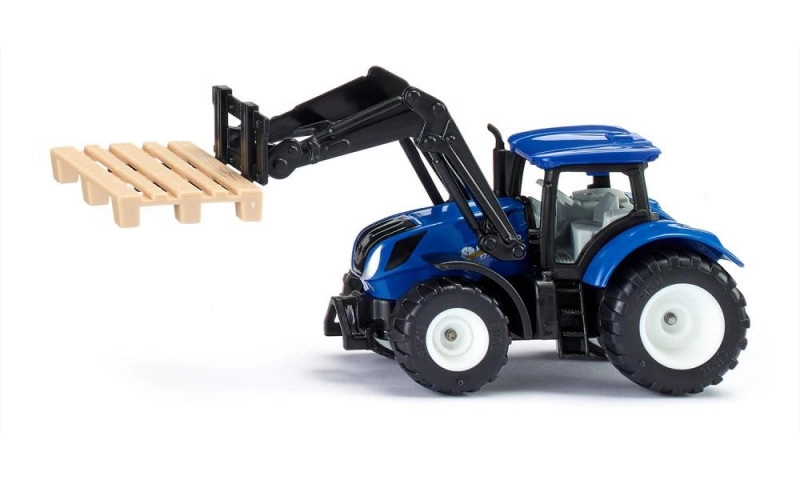 E-shop Siku traktor New Holland s paletovými vidlami a paletou