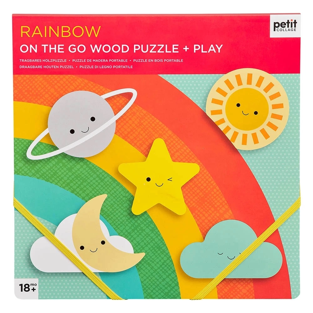 E-shop Petitcollage robustné drevené puzzle Rainbow