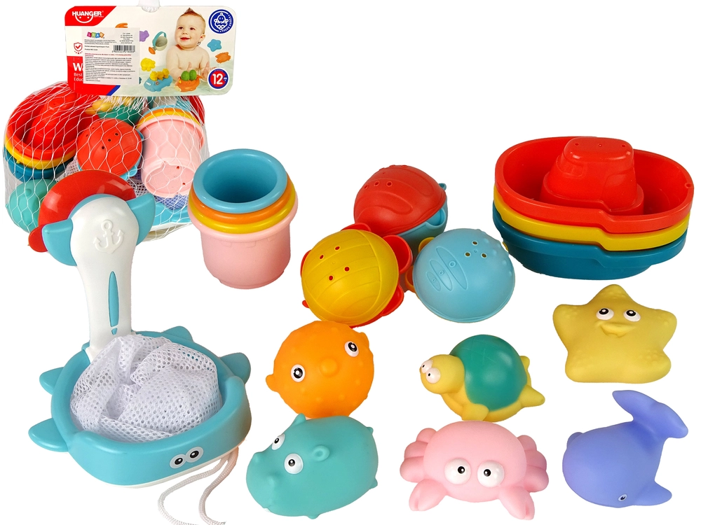 E-shop LEAN Toys Vodné zvieratá Gumová kúpacia súprava Morské tvory 17 kusov