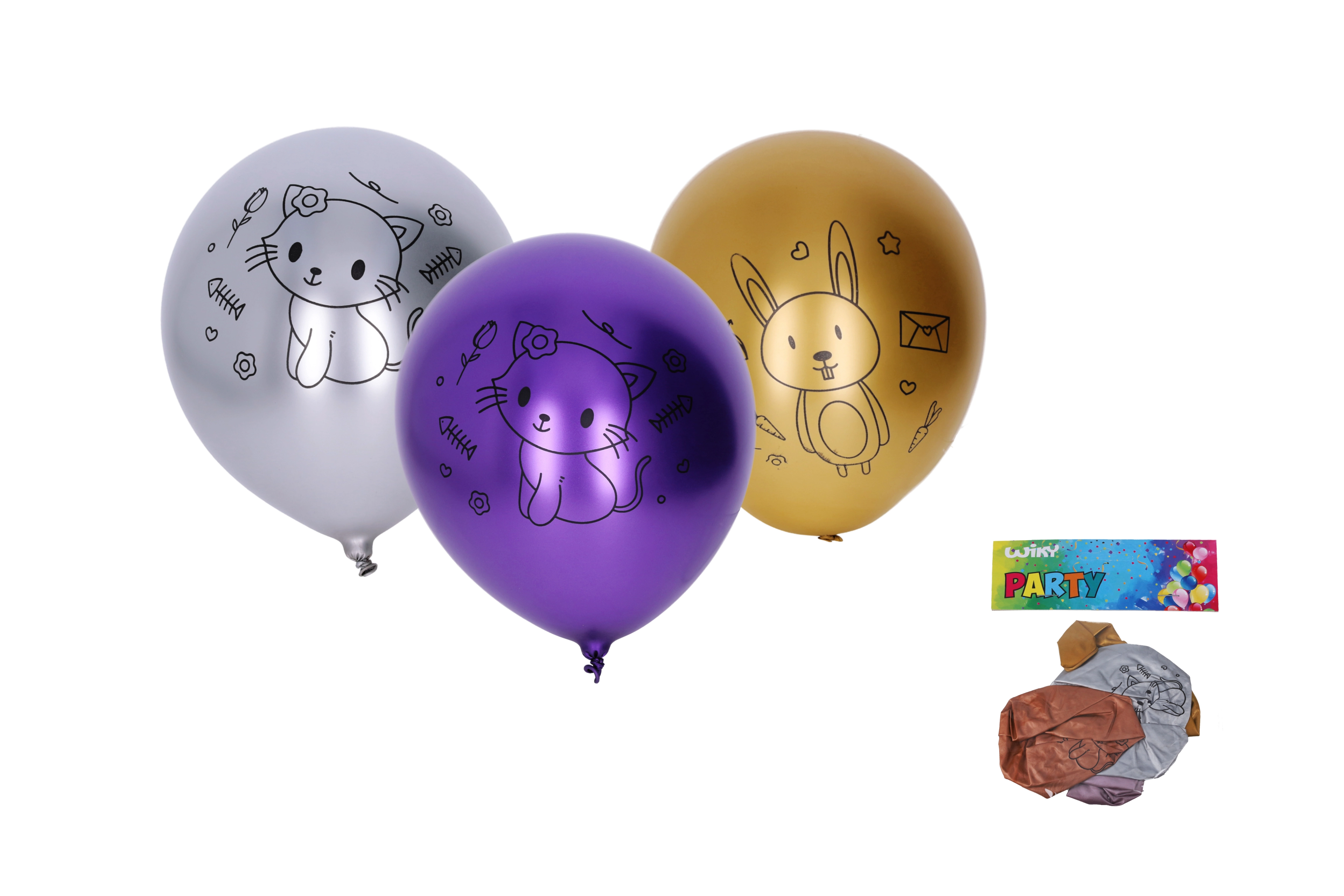 E-shop Wiky Balónik nafukovací 30cm sada chrómový zvieratká