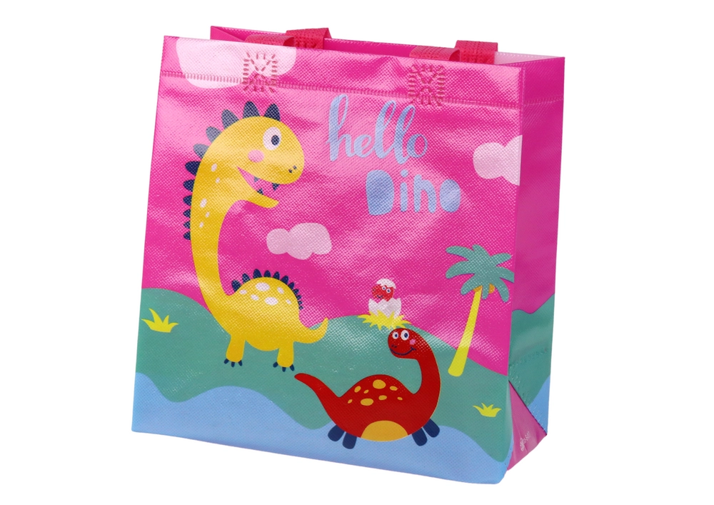 E-shop Darčeková taška dinosaurus ružová 23 × 21,5 × 11 cm