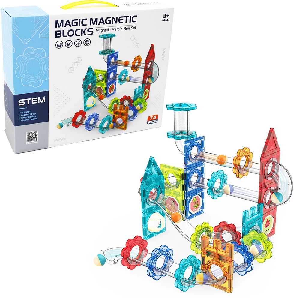 Magnetická guľôčková dráha 74 dielov