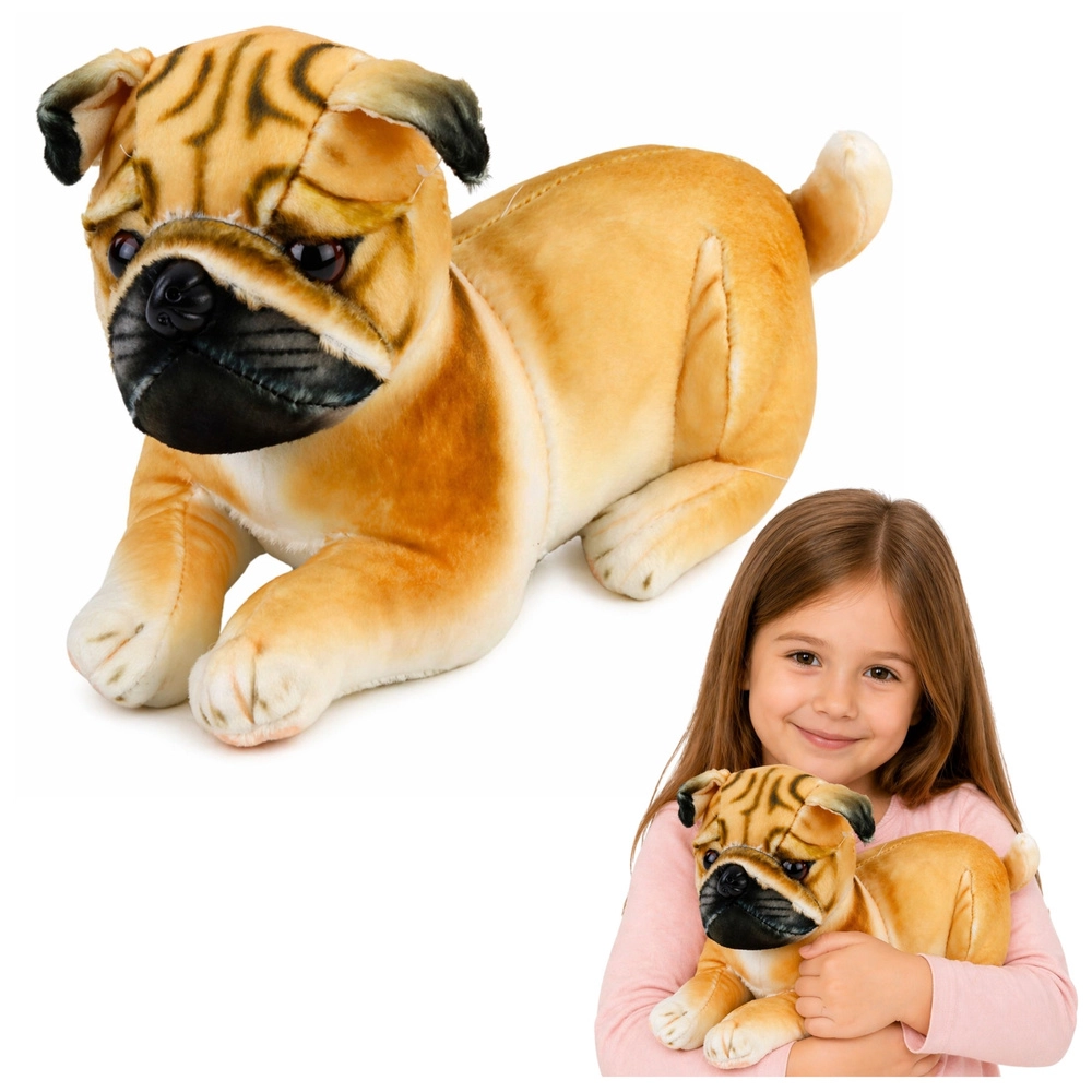 Plyšový mops 25 cm realistický psík na maznanie