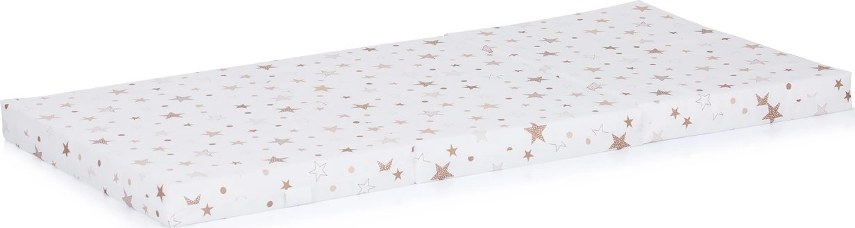 E-shop Skladacia matrac do postieľky 120 × 60 cm – biele a béžové hviezdy Chipolino