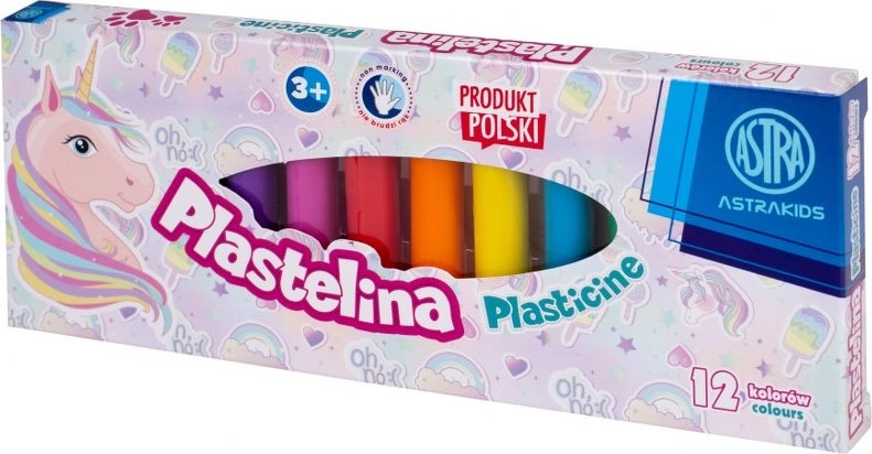 E-shop Astra Školská plastelína 12 farieb UNICORN