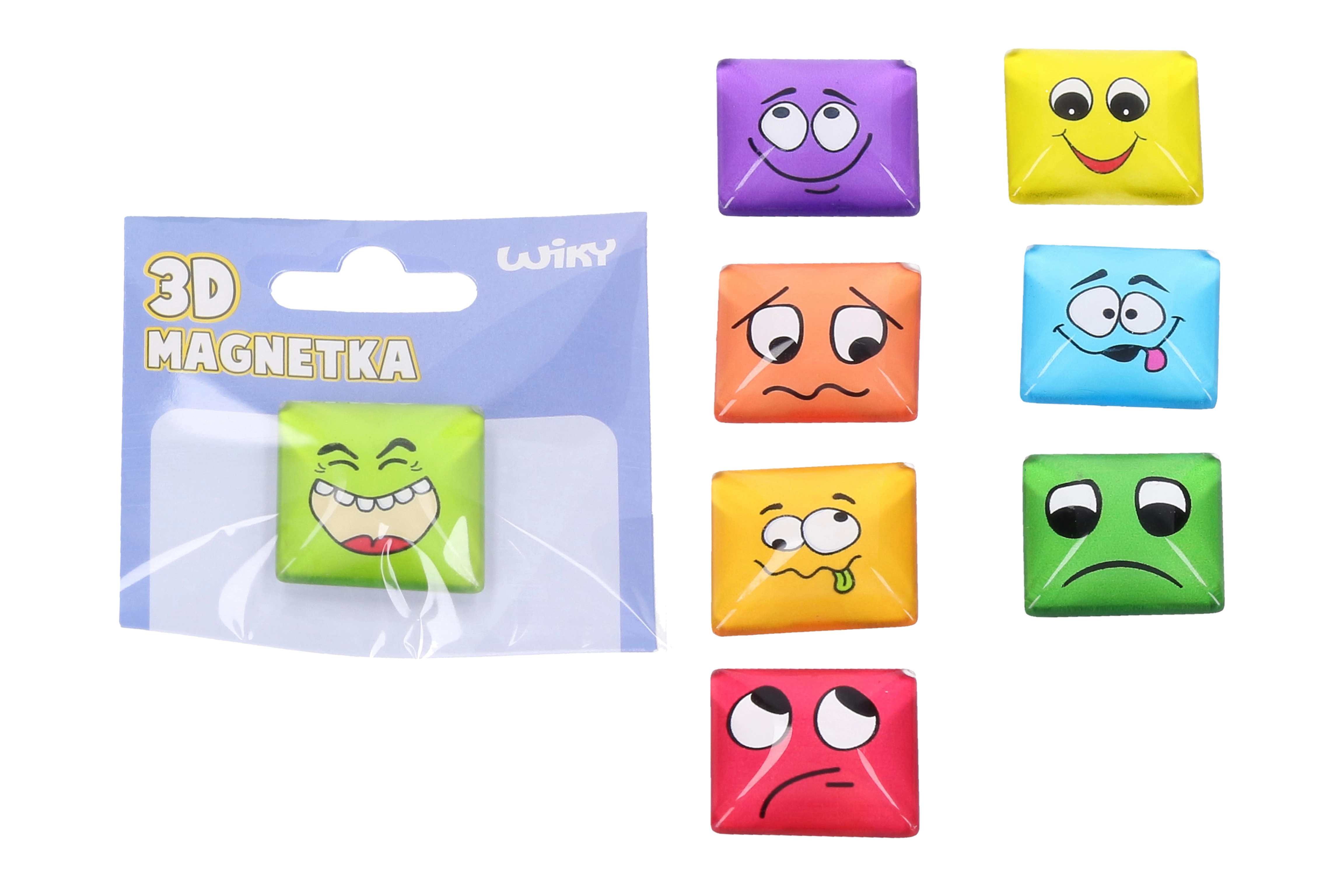 E-shop Sklenený magnet tvár 3 cm – mix farieb a smajlíkov