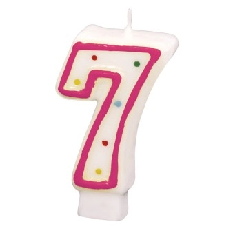 E-shop Narodeninová sviečka 7 3cm s bodkami číslo 7 Amscan