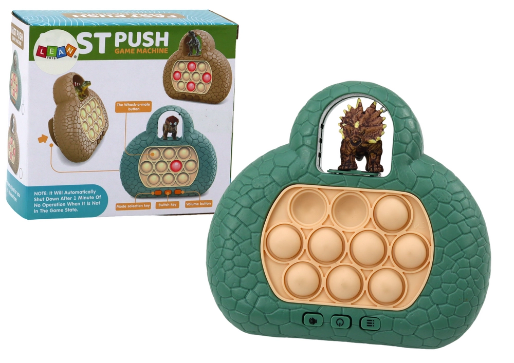 E-shop Pop it dinosaurus herná konzola so 4 hernými režimami – zelená