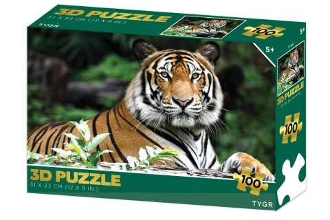3D puzzle tiger, 100 dielikov