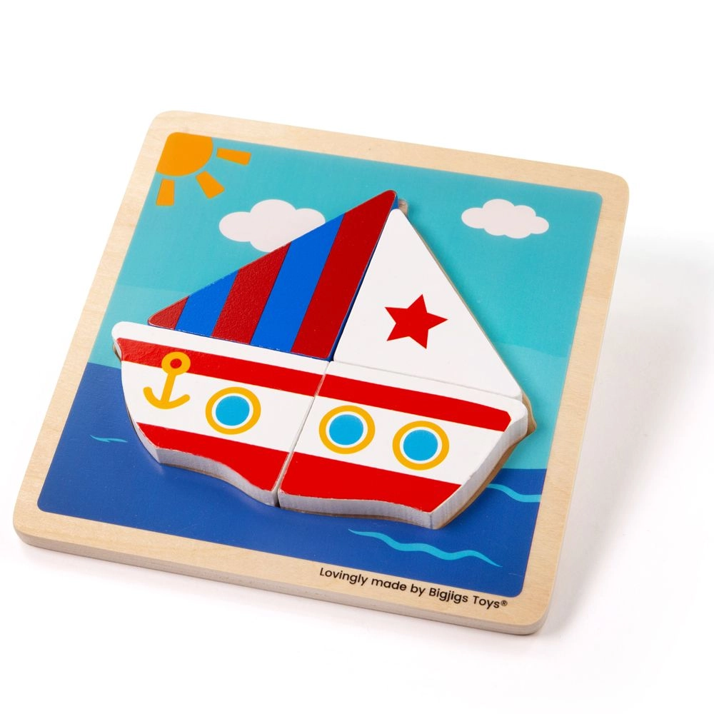 E-shop Bigjigs Toys vkladacie puzzle Plachetnica