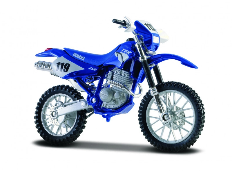 Model motocykla Yamaha TT-R 250 1/18 s podstavcom