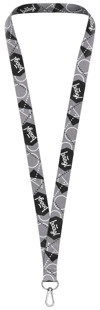 E-shop Baagl dlhý prívesok na kľúče – lanyard, sivý