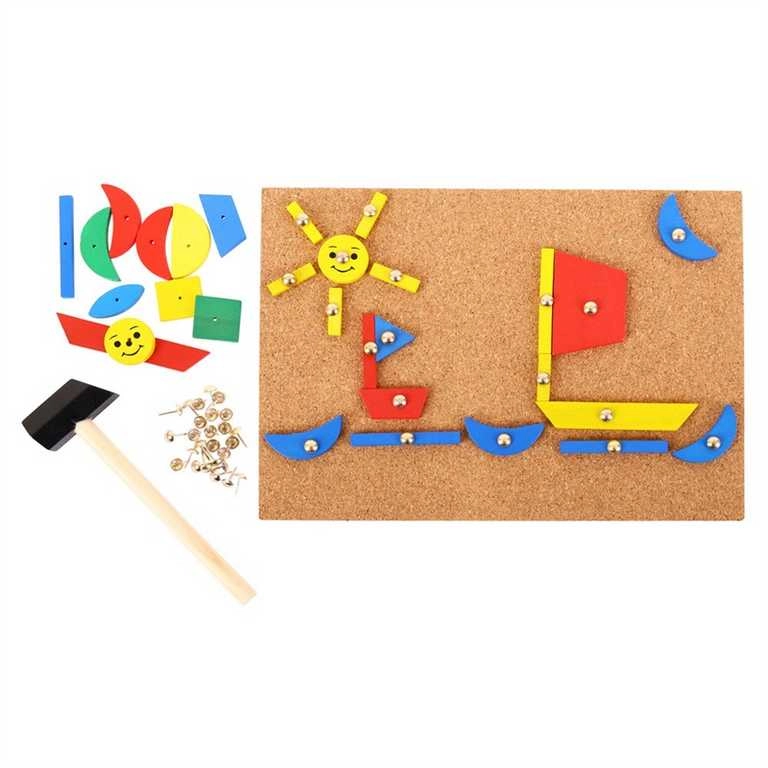 E-shop Bigjigs hra kreativní deska přibíjení tvarů