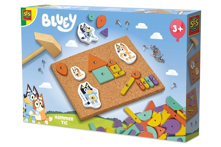 SES Creative Bluey kreatívna korková tabuľka s kladivkom