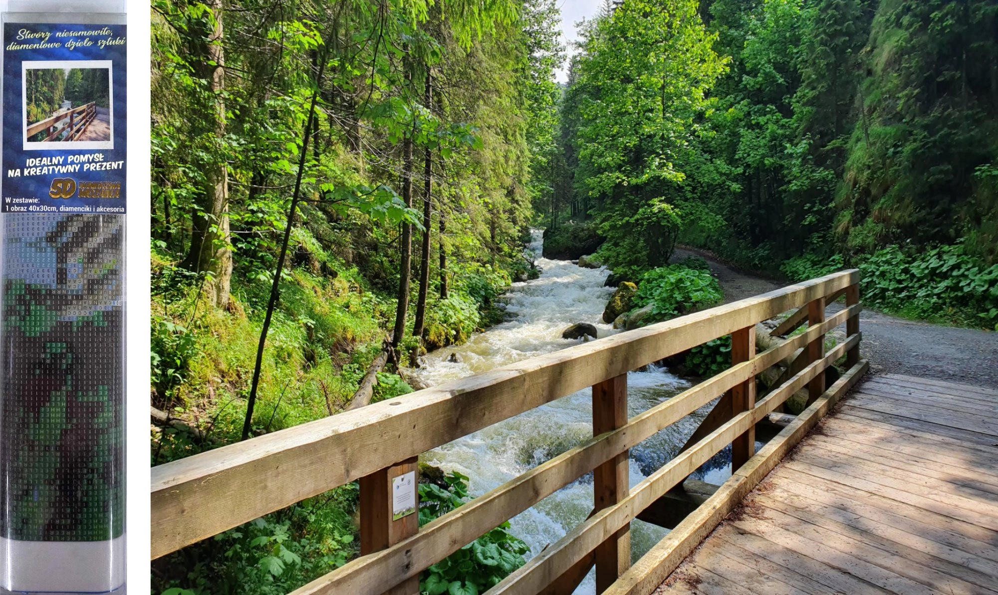 E-shop Norimpex diamantové malování bridge in the forest 30 x 40 cm