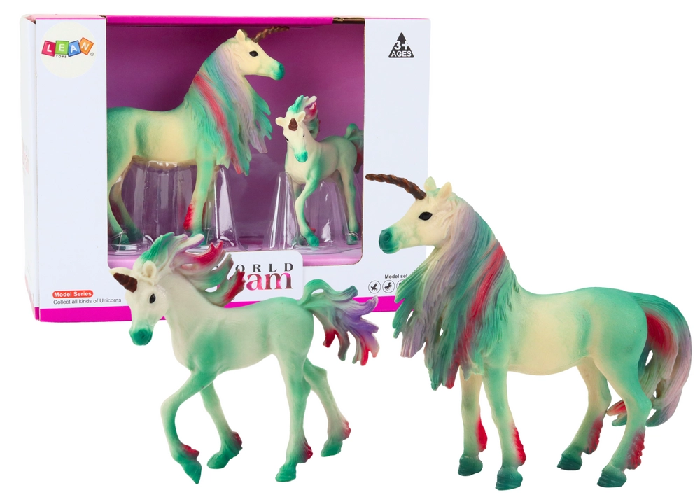 E-shop Lean Toys figúrky Jednorožce 2 ks zelené