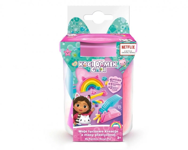 E-shop Kreatívna sada s plastelínou GABBY’S DOLLHOUSE – dúhové kreácie, ružový kelímok