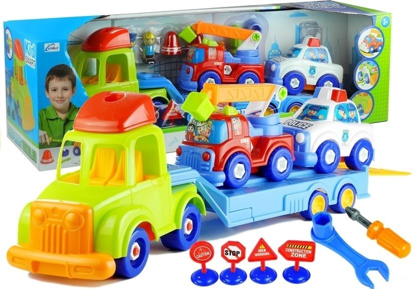 Lean Toys SADA ZÁCHRANÁRSKYCH AUTÍČOK S NÁVESOM