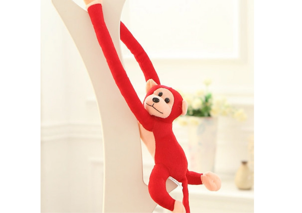 Lean Toys Opica s mláďatkom červená 80 cm