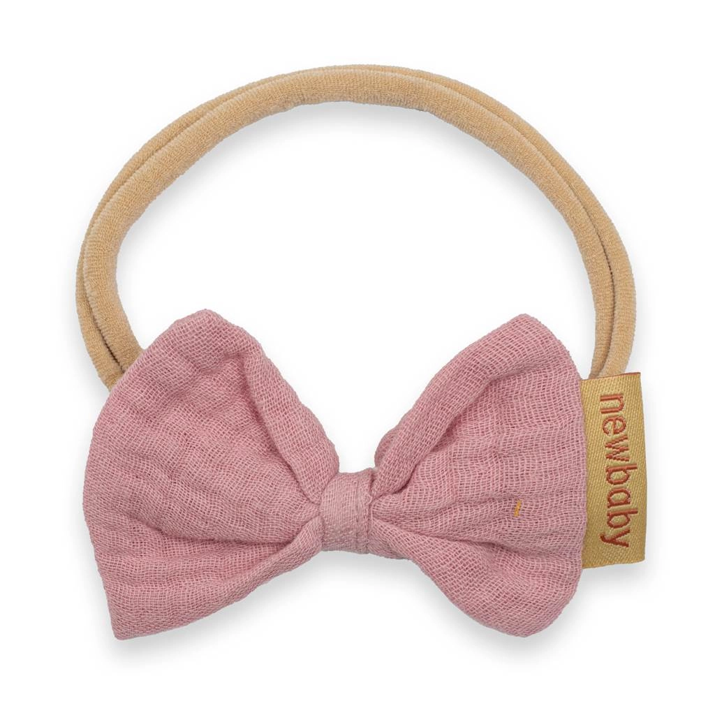 Mušelínová čelenka pre bábätká New Baby ružová
