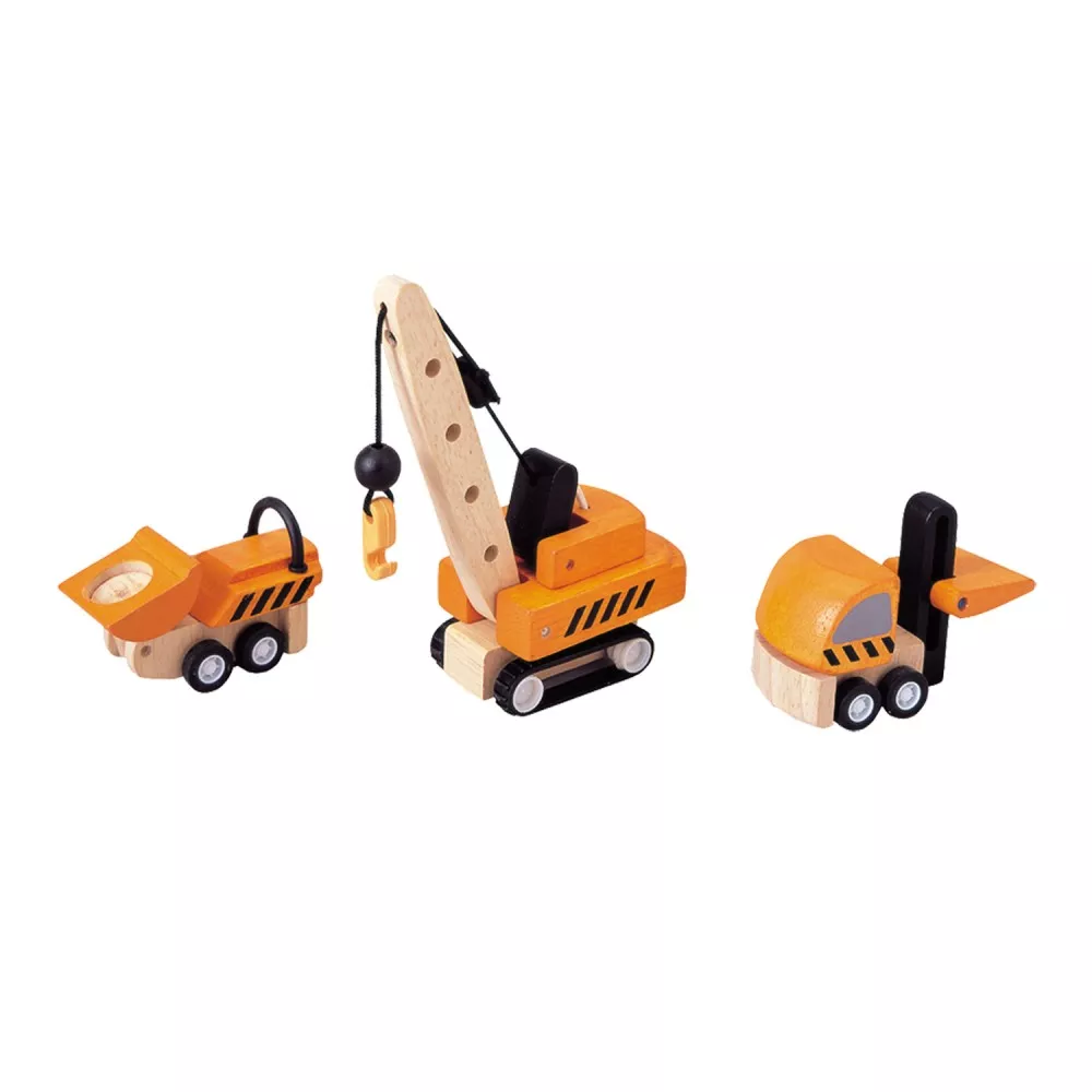 PlanToys sada drevených áut – stavebné stroje