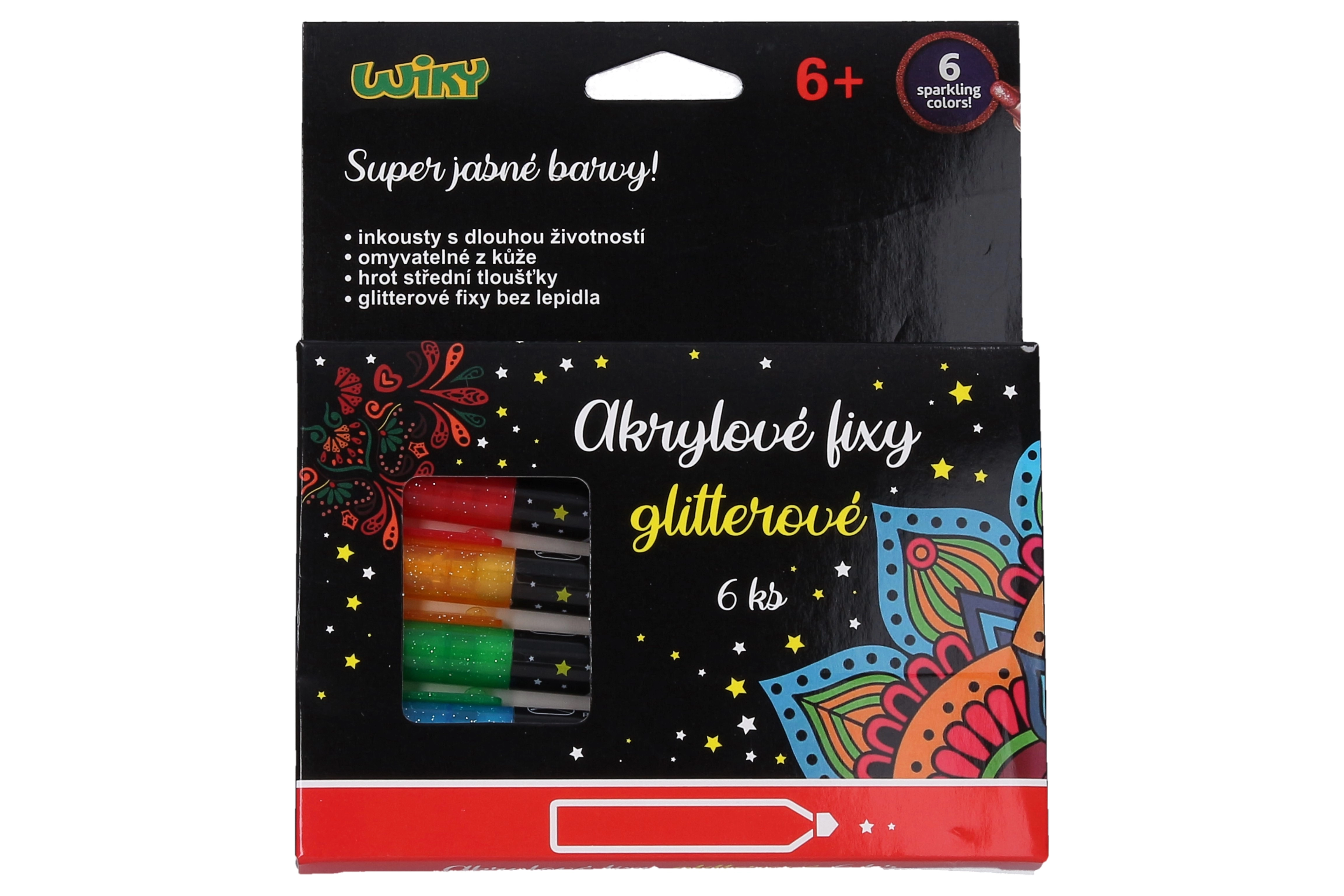 E-shop Wiky Akrylové fixy glitter 6ks WKW015552