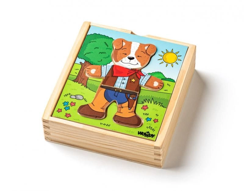 E-shop Woody puzzle šatníková skriňa Psík 18 dielov